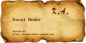 Kocsi Andor névjegykártya